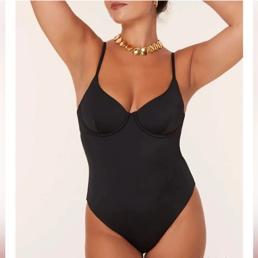 Andie Black One Piece Swimsuit Sleek V-Neck Design